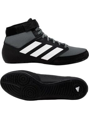 adidas Men's High-Top Wrestling Sneakers in Black and White